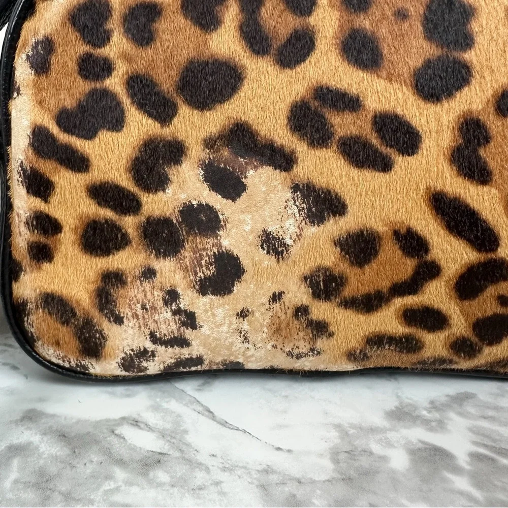 J CREW Devon Camera Leopard Calf Hair Leather Crossbody Bag - Picture 8 of 13